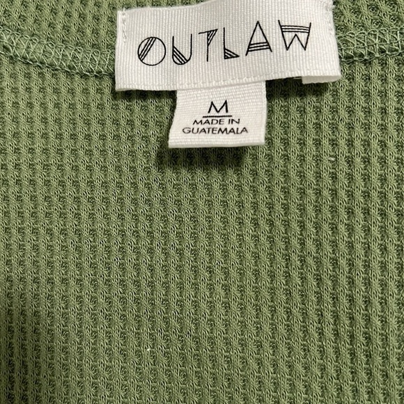 OUTLAW: Green Crop Top with lace up front Size M. NWT - Picture 6 of 9